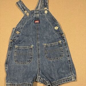 Old Navy Denim Overall Shorts - Blue 6-12 months